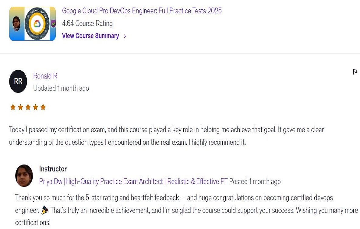 Ronald sharing certification success